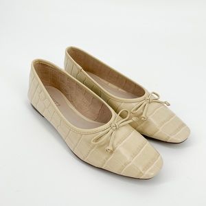 Schutz Arissa Croc Leather Ballet Flats